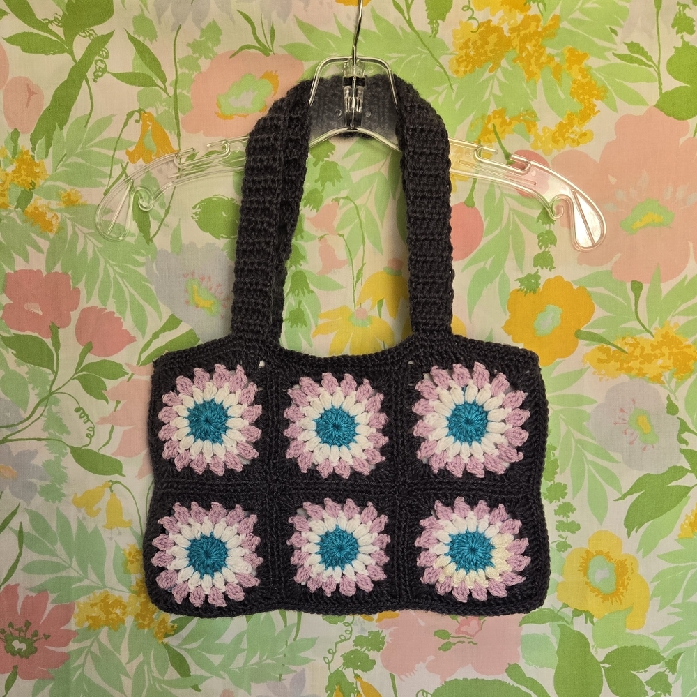 Handmade Crochet Granny Square Purse